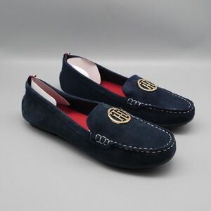 NWOT Tommy Hilfiger Women's Harmeni Loafers Dark Blue Suede Size 10M